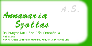 annamaria szollas business card