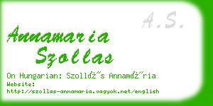 annamaria szollas business card